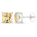3.06 Carat Genuine Citrine .925 Sterling Silver Earrings-2