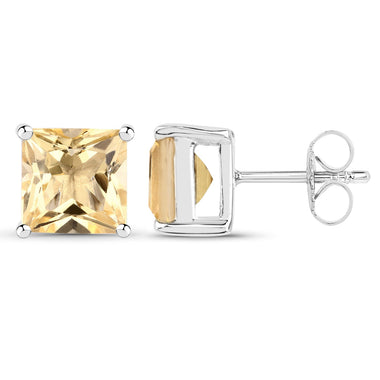 3.06 Carat Genuine Citrine .925 Sterling Silver Earrings - 0