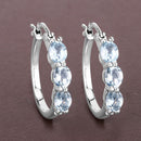 1.75 Carat Genuine Aquamarine and White Diamond .925 Sterling Silver Earrings-8