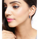 2.05 Carat Genuine Blue Sapphire and White Diamond .925 Sterling Silver Earrings-12