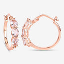 1.63 Carat Genuine Morganite and White Diamond .925 Sterling Silver Earrings-11