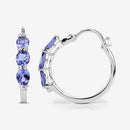 1.99 Carat Genuine Tanzanite and White Diamond .925 Sterling Silver Earrings-8