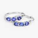 1.99 Carat Genuine Tanzanite and White Diamond .925 Sterling Silver Earrings-9