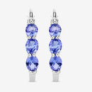 1.99 Carat Genuine Tanzanite and White Diamond .925 Sterling Silver Earrings-10