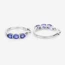 1.99 Carat Genuine Tanzanite and White Diamond .925 Sterling Silver Earrings-12