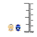 1.24 Carat Genuine Tanzanite 14K Yellow Gold Earrings-7