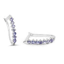 0.98 Carat Genuine Tanzanite .925 Sterling Silver Earrings-6