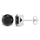 4.25 Carat Genuine Black Diamond 14K White Gold Earrings-2