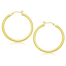 10k Yellow Gold Polished Hoop Earrings (40 mm)-1