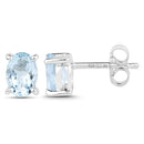 1.20 Carat Genuine Aquamarine .925 Sterling Silver Earrings-5