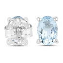 1.20 Carat Genuine Aquamarine .925 Sterling Silver Earrings-6