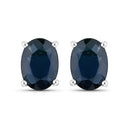1.90 Carat Genuine Blue Sapphire 10K White Gold Earrings-1