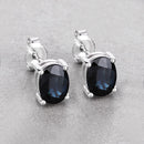 1.90 Carat Genuine Blue Sapphire 10K White Gold Earrings-4