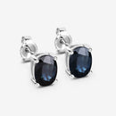 1.90 Carat Genuine Blue Sapphire 10K White Gold Earrings-6