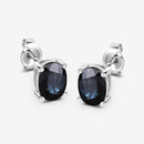 1.90 Carat Genuine Blue Sapphire 10K White Gold Earrings-7