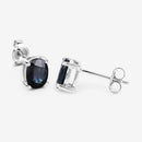 1.90 Carat Genuine Blue Sapphire 10K White Gold Earrings-8