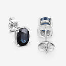 1.90 Carat Genuine Blue Sapphire 10K White Gold Earrings-9