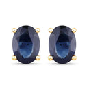 1.90 Carat Genuine Blue Sapphire 10K Yellow Gold Earrings-1