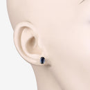 1.90 Carat Genuine Blue Sapphire 10K Yellow Gold Earrings-5