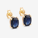 1.90 Carat Genuine Blue Sapphire 10K Yellow Gold Earrings-6