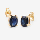 1.90 Carat Genuine Blue Sapphire 10K Yellow Gold Earrings-7