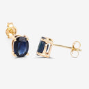 1.90 Carat Genuine Blue Sapphire 10K Yellow Gold Earrings-8