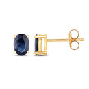 1.90 Carat Genuine Blue Sapphire 10K Yellow Gold Earrings-2