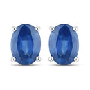 1.90 Carat Genuine Blue Sapphire 14K White Gold Earrings-2