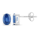 1.90 Carat Genuine Blue Sapphire 14K White Gold Earrings-3