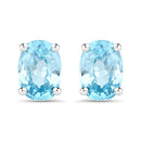 2.40 Carat Genuine Blue Zircon .925 Sterling Silver Earrings-4