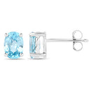 2.40 Carat Genuine Blue Zircon .925 Sterling Silver Earrings-5