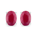 1.70 Carat Genuine Ruby 10K White Gold Earrings-1