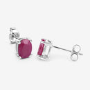 1.70 Carat Genuine Ruby 10K White Gold Earrings-8