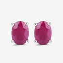 1.70 Carat Genuine Ruby 10K White Gold Earrings-10