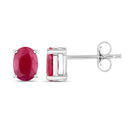 1.70 Carat Genuine Ruby 10K White Gold Earrings-2