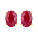 1.70 Carat Genuine Ruby 10K Yellow Gold Earrings-1
