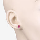 1.70 Carat Genuine Ruby 10K Yellow Gold Earrings-5