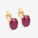 1.70 Carat Genuine Ruby 10K Yellow Gold Earrings-6