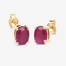 1.70 Carat Genuine Ruby 10K Yellow Gold Earrings-7