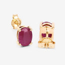 1.70 Carat Genuine Ruby 10K Yellow Gold Earrings-9