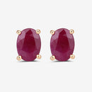 1.70 Carat Genuine Ruby 10K Yellow Gold Earrings-10