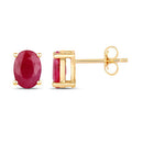 1.70 Carat Genuine Ruby 10K Yellow Gold Earrings-2