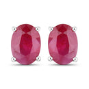 1.70 Carat Genuine Ruby 14K White Gold Earrings-2