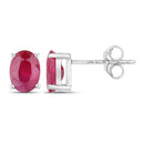 1.70 Carat Genuine Ruby 14K White Gold Earrings-3