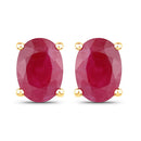 1.70 Carat Genuine Ruby 14K Yellow Gold Earrings-2