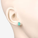 1.44 Carat Genuine Zambian Emerald 10K White Gold Earrings-5