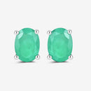 1.44 Carat Genuine Zambian Emerald 10K White Gold Earrings-10