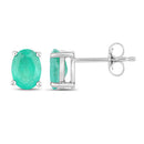 1.44 Carat Genuine Zambian Emerald 10K White Gold Earrings-2