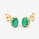 1.44 Carat Genuine Zambian Emerald 10K Yellow Gold Earrings-7