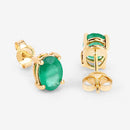 1.44 Carat Genuine Zambian Emerald 10K Yellow Gold Earrings-9